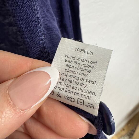 J Crew Blue Linen Duster Cardigan Sweater Womens S Casual Preppy Classic Beachy - Picture 4 of 7